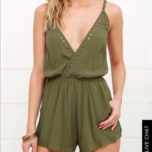 Dark olive green romper